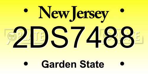 2DS7488 New Jersey License Plate