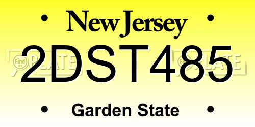 2DST485 New Jersey License Plate