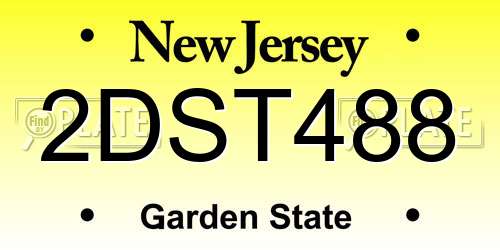 2DST488 New Jersey License Plate