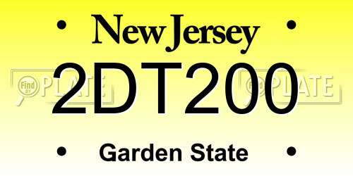 2DT200 New Jersey License Plate
