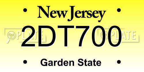 2DT700 New Jersey License Plate