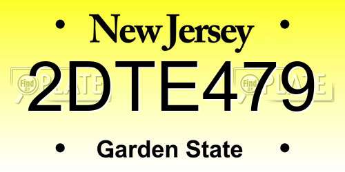 2DTE479 New Jersey License Plate