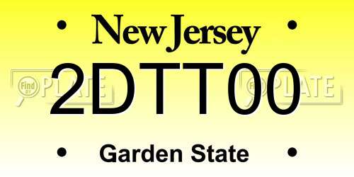 2DTT00 New Jersey License Plate