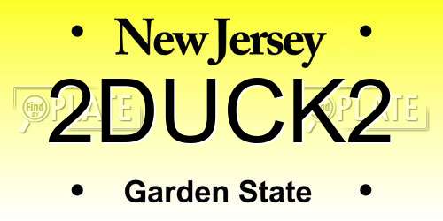 2DUCK2 New Jersey License Plate