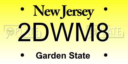 2DWM8 New Jersey License Plate