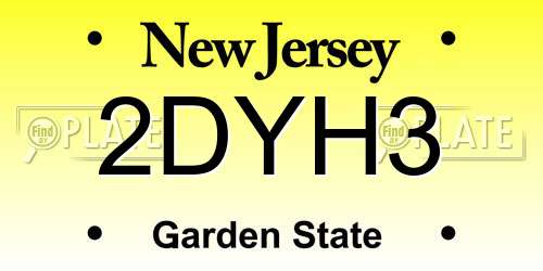 2DYH3 New Jersey License Plate