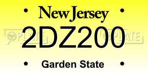 2DZ200 New Jersey License Plate