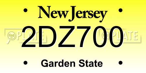 2DZ700 New Jersey License Plate