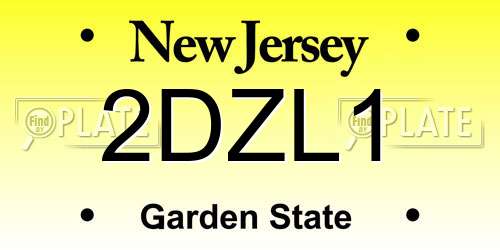 2DZL1 New Jersey License Plate