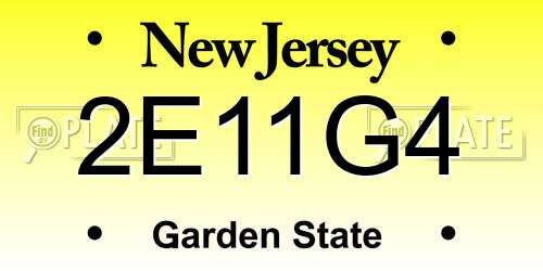 2E11G4 New Jersey License Plate