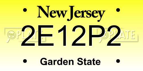 2E12P2 New Jersey License Plate