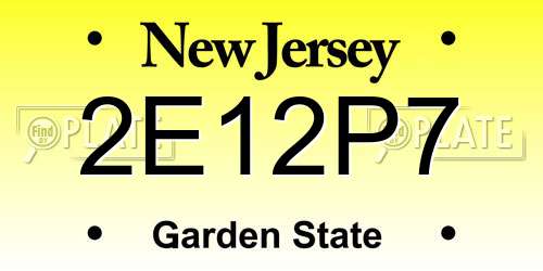 2E12P7 New Jersey License Plate