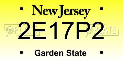 2E17P2 New Jersey License Plate