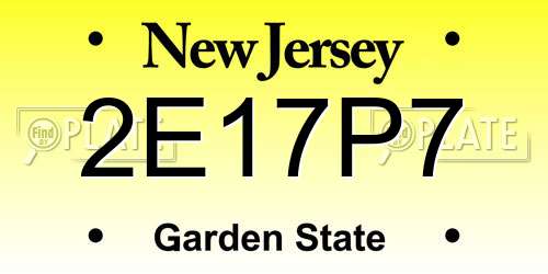 2E17P7 New Jersey License Plate