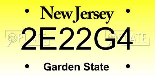 2E22G4 New Jersey License Plate