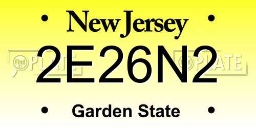 2E26N2 New Jersey License Plate