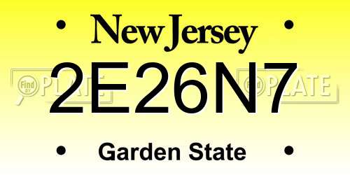 2E26N7 New Jersey License Plate