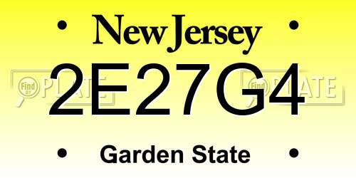 2E27G4 New Jersey License Plate