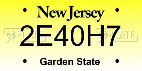 2E40H7 New Jersey License Plate