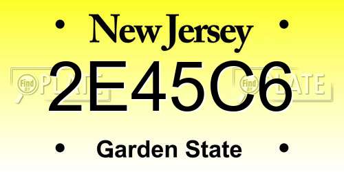 2E45C6 New Jersey License Plate
