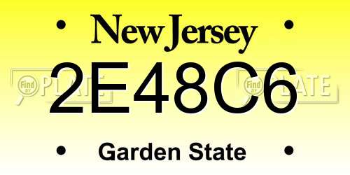 2E48C6 New Jersey License Plate