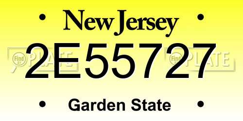 2E55727 New Jersey License Plate