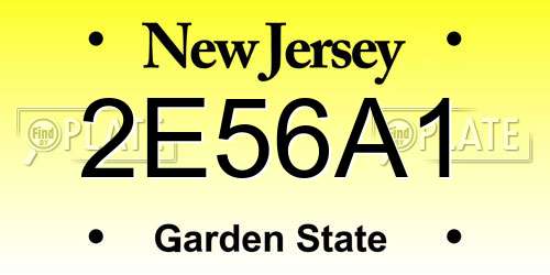 2E56A1 New Jersey License Plate