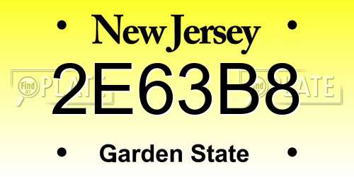 2E63B8 New Jersey License Plate
