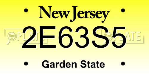 2E63S5 New Jersey License Plate