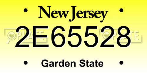 2E65528 New Jersey License Plate