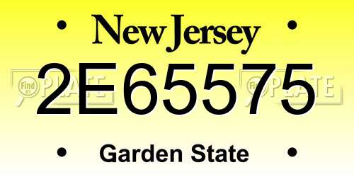 2E65575 New Jersey License Plate