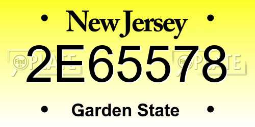 2E65578 New Jersey License Plate