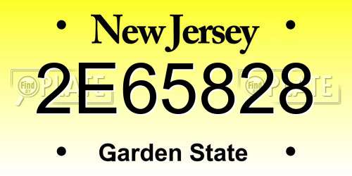 2E65828 New Jersey License Plate