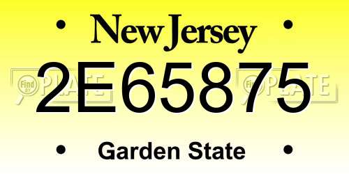 2E65875 New Jersey License Plate