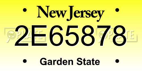2E65878 New Jersey License Plate