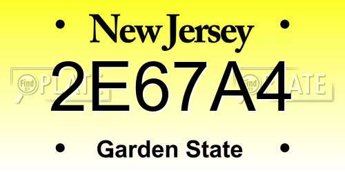 2E67A4 New Jersey License Plate