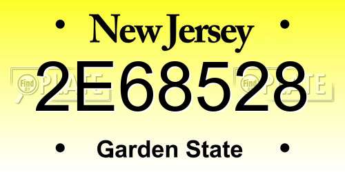 2E68528 New Jersey License Plate