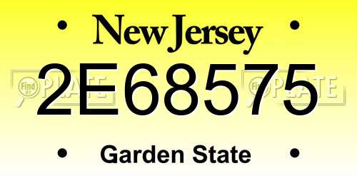 2E68575 New Jersey License Plate
