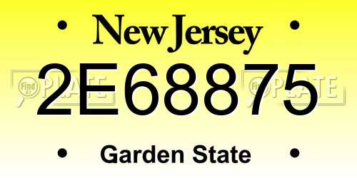 2E68875 New Jersey License Plate