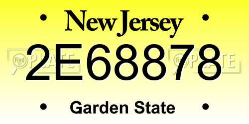 2E68878 New Jersey License Plate
