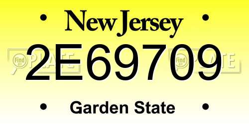 2E69709 New Jersey License Plate