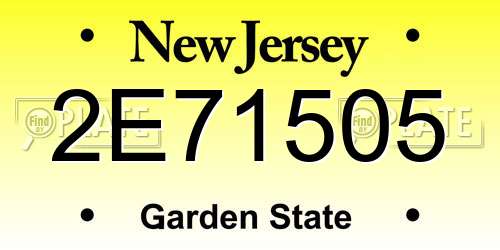 2E71505 New Jersey License Plate