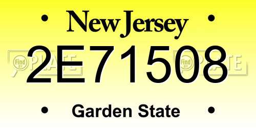 2E71508 New Jersey License Plate
