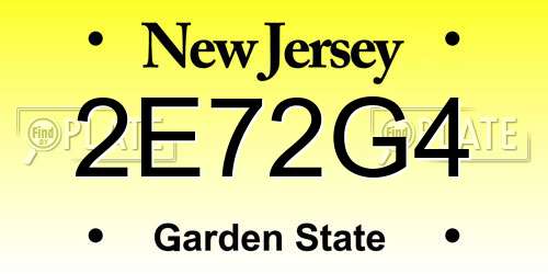 2E72G4 New Jersey License Plate