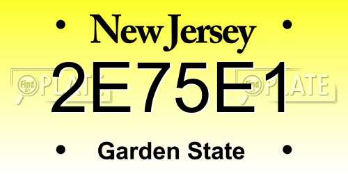 2E75E1 New Jersey License Plate