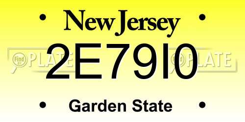 2E79I0 New Jersey License Plate