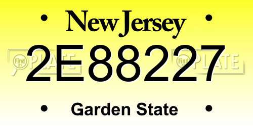 2E88227 New Jersey License Plate