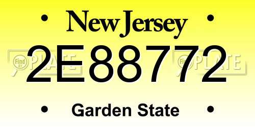 2E88772 New Jersey License Plate