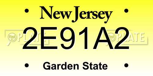 2E91A2 New Jersey License Plate