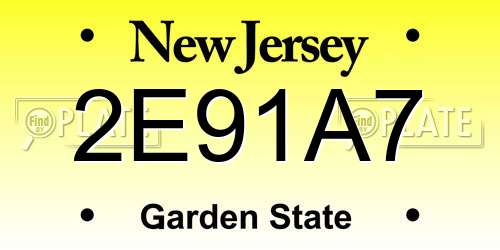 2E91A7 New Jersey License Plate